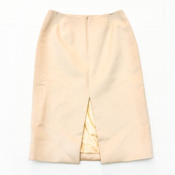 Style Paris Susan Sutherland Cream Beige Wool Angora Pencil Skirt Size L - Picture 2 of 6